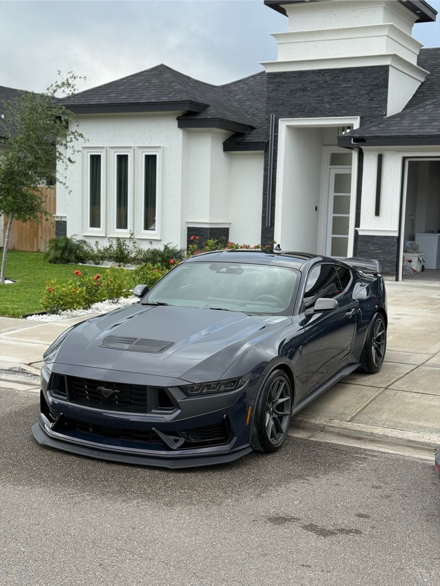 Ford Mustang Dark Horse detailed to a showroom shine in a McAllen driveway by I Auto Detailing